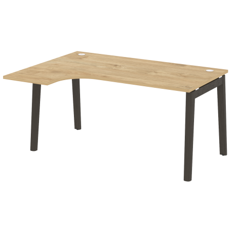 Стол эргономичный левый на деревянных опорах Onix Wood OW.SA-4L 1580x1180x750 (Тиквуд Светлый/Дуб Темный)