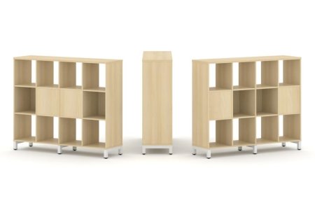 Набор стеллажа 2-х сторонний, 3 яруса SN.NSD-341 (1488х400х1248) (Акация Лорка/Металл Белый)