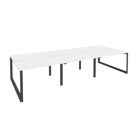 Рабочая станция на О-образном м/к Onix O.MO-D.RS-6.2.7 3540x1475x750 (Белый Бриллиант/Черный металл)