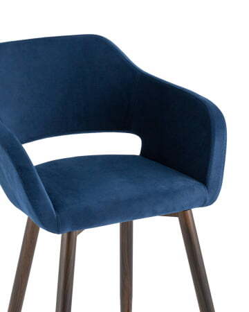 Стул барный Саймон велюр тёмно-синий (Стул барный Саймон темно-синий)