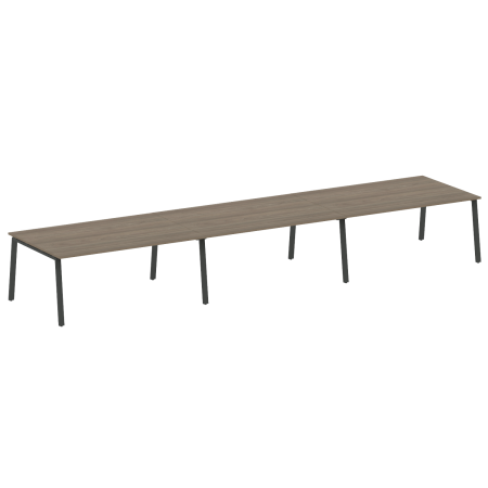 Стол для переговоров (3 столешницы) на А-образном м/к Metal System Style БА.ПРГ-3.5 5400x1235x750 (Вяз/Антрацит металл)