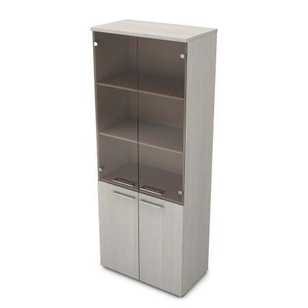 Шкаф высокий со стеклом Gloss line 9НШ.005.12 800x450x2045 (Ivory)