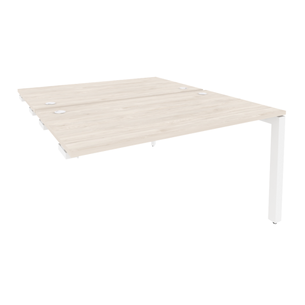 Стол-приставка двойной на П-образном м/к к опорным элем. Onix O.MP-D.SPR-3.8 1380x1635x750 (Денвер Светлый/Белый Металл)