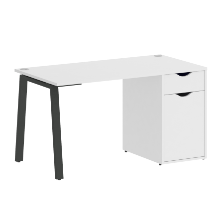 Стол письменный VR.SP-3-138.1.A 1380x720x750 (Белый Бриллиант/Антрацит Металл)