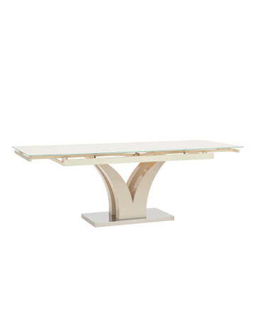 Стол обеденный Верона раскладной 160-220*90 глянцевый бежевый (Стол обеденный Верона бежевый)