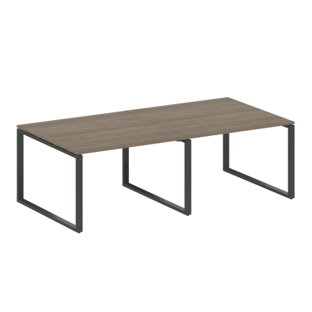 Переговорный стол 2 столешницы Metal System Style БО.ПРГ-2.2 2400x1235x750 (Вяз/Антрацит металл)