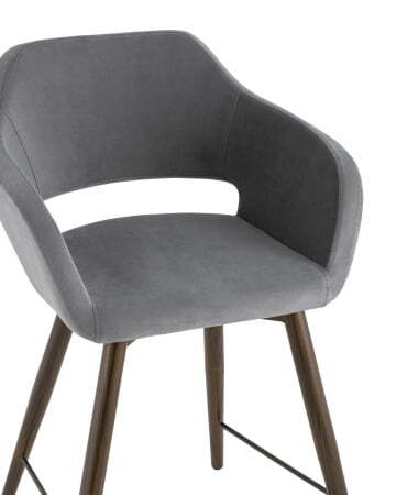 Стул полубарный Саймон велюр тёмно-серый (Стул полубарный Саймон темно-серый)