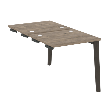 Стол-приставка двойной на деревянных опорах Onix Wood OW.D.SPR-0.7 780x1475x750 (Тиквуд Темный/Дуб Темный)