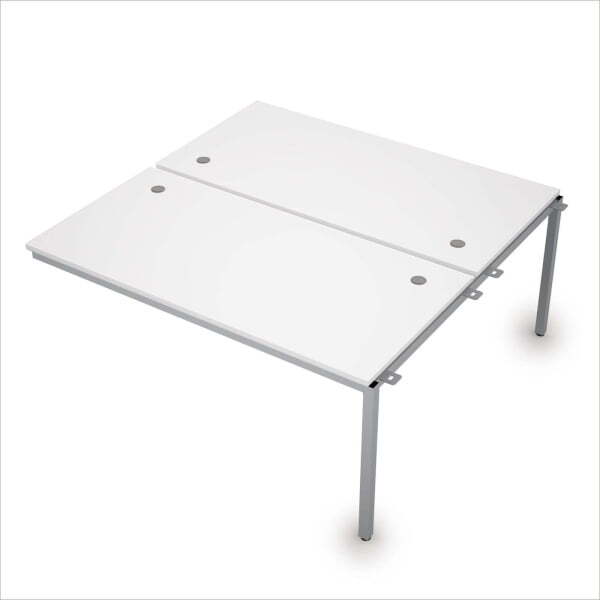 6МБС.284 Сдвоенные бенч-системы, средний модуль (1600x1635x750) (Белый/Алюминий матовый)