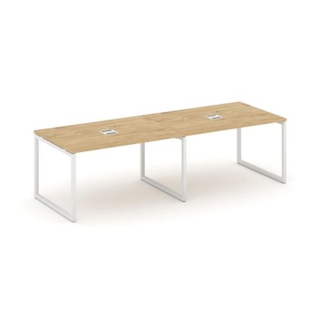 Стол переговорный SN-4O.SPRG-012 (2360х980х750) (Тиквуд Светлый/Металл Белый)