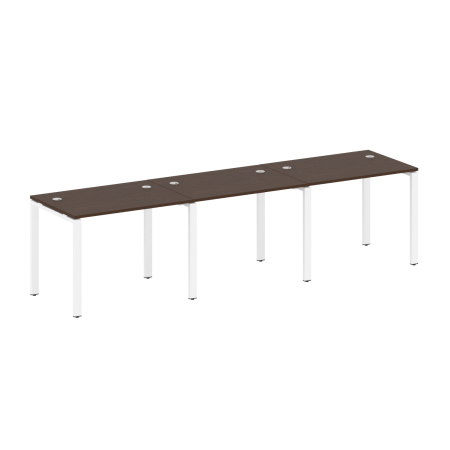 Рабочая станция на 3 раб. места Metal System Style БП.СМ-3.1 3000x720x750 (Венге Цаво/Белый металл)