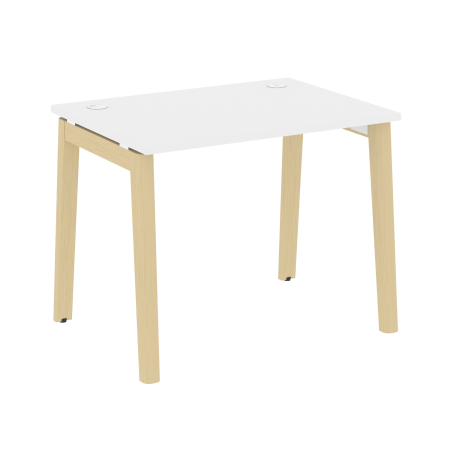 Стол рабочий на деревянных опорах Onix Wood OW.SP-1.7 980x720x750 (Белый Бриллиант/Дуб Светлый)