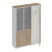 Шкаф комбинированный (документы со стеклом - одежда узкий) City СИ 310 1502x400x2034 (Дуб гладстоун светлый / Белый премиум / Белый премиум)