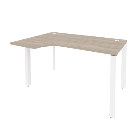 Стол эргономичный левый на П-образном м/к Onix O.MP-SA-2L 1380x980x750 (Дуб Аттик/Белый Металл)