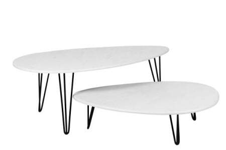 Стол журнальный Дадли ДЛ 940x690x240 (Белый бетон)