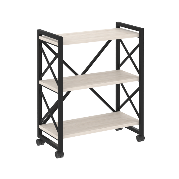 Стеллаж на колесных опорах-3 полки VR.L-MST.K-3.8 800x400x968 (Денвер Светлый/Черный металл)