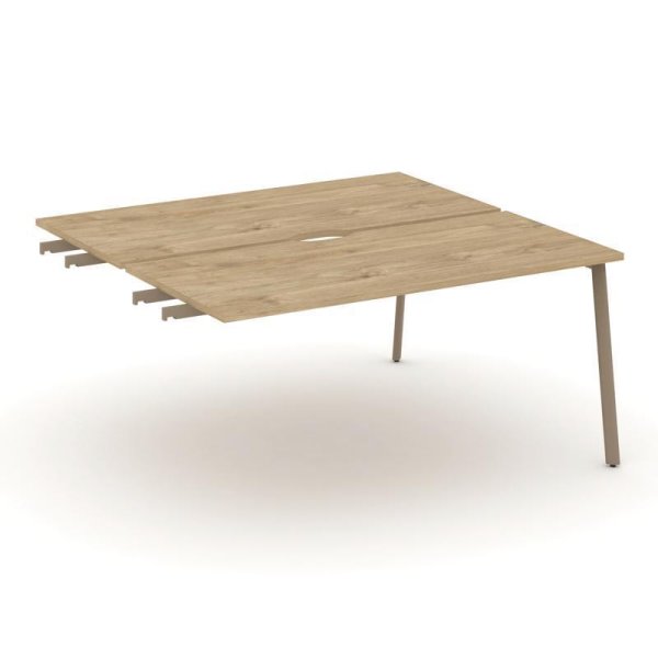 Двойной стол приставка к опорным тумбам ES.D.SPR-4-VP (1580х1500х750) (Тиквуд Светлый/Металл Латте)
