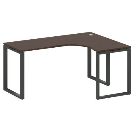 Стол криволинейный правый Metal System Style БО.СА-4 R 1600x1200x750 (Венге Цаво/Антрацит металл)