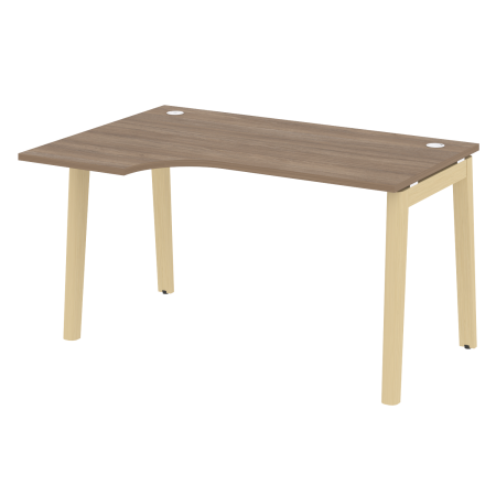 Стол эргономичный левый на деревянных опорах Onix Wood OW.SA-2L 1380x980x750 (Дуб Аризона/Дуб Светлый)