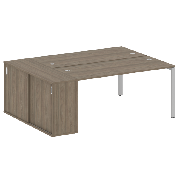 Рабочая станция с опорным шкафом-купе Metal System Style БП.РС-СШК-1.4 2010x1475x750 (Вяз/Серый металл)
