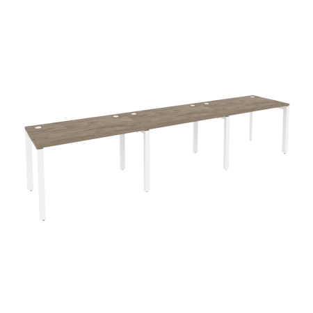 Рабочая станция на П-образном м/к Onix O.MP-RS-3.2.7 3540x720x750 (Тиквуд Темный/Белый Металл)