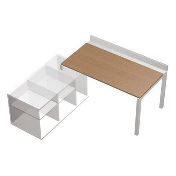 Стол рабочий (120) с ProSystem на опорной тумбе левой (БЕЗ ТУМБЫ) Profiquadro КВ 0116 БВ 1474x1700x7 (Белый премиум / Вишня скандинавскаяСерый)