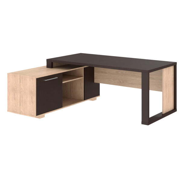 Стол руководителя на опорной тумбе, левый Alto ACT 1916 L 1950x1600x750 (Дуб Девон/Венге Магия)