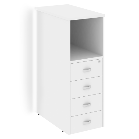Тумба с подсветкой 4 ящика завершающая, левая Onix O.R-TV-4.SL 436x767x1185 (Белый Бриллиант)