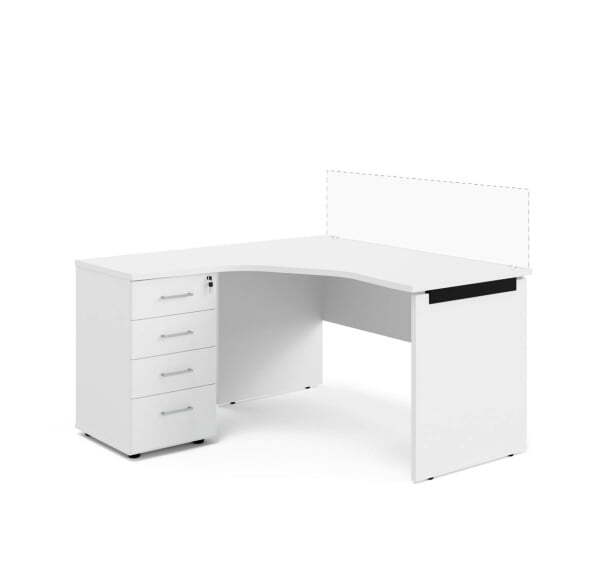 TOUR WOOD Стол письменный левый 138 (Белый/Антрацит)