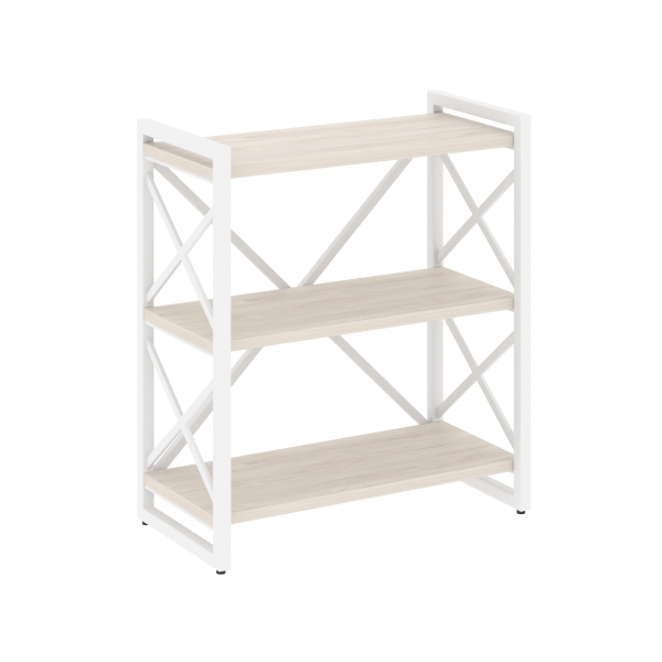 Стеллаж на регулируемых опорах-3 полки VR.L-MST.O-3.8 800x400x910 (Денвер Светлый/Белый металл)