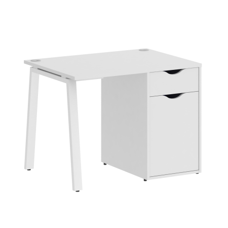 Стол письменный VR.SP-3-98.1.A 980x720x750 (Белый/Белый Металл)