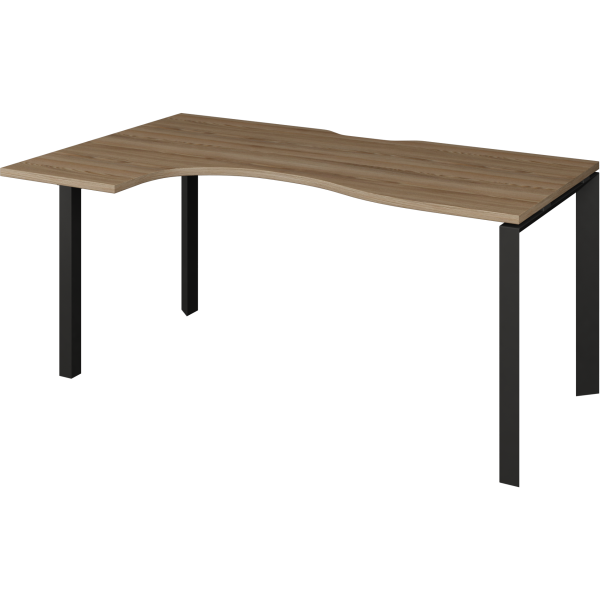 Стол эргономичный левый на металлокаркасе Аргентум-МП НТМП.П-040.ЛВ 1400x1000x750 (Дуб сафари/Антрацит)