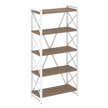 Стеллаж на регулируемых опорах-5 полок VR.L-MST.O-5.8 800x400x1650 (Дуб Аризона/Белый металл)