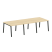 Стол для переговоров (3 столешницы) на А-образном м/к Metal System Style БА.ПРГ-3.1 3000x1235x750 (Дуб наварра/Серый металл)