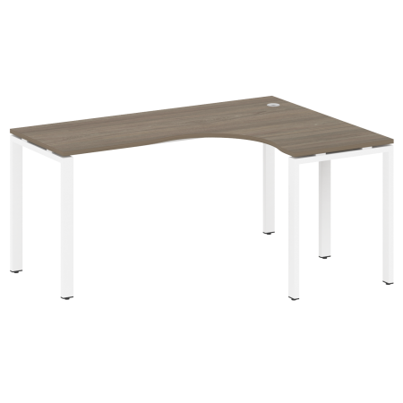 Стол криволинейный правый Metal System Style БП.СА-4 Пр 1600x1200x750 (Вяз/Белый металл)