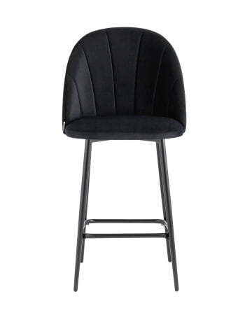 Стул полубарный Логан велюр черный (Стул полубарный Логан черный)