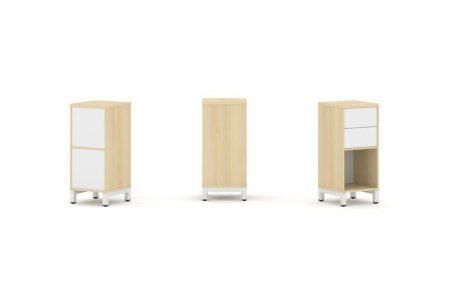 Набор стеллажа 1 сторонний, 2 яруса SN.NS-211 (387х400х881) (Акация Лорка/Белый/Металл Белый)