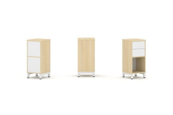 Набор стеллажа 1 сторонний, 2 яруса SN.NS-211 (387х400х881) (Акация Лорка/Белый/Металл Белый)