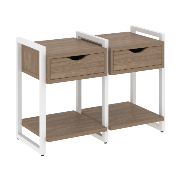 Тумба на регулируемых опорах с ящиком и полкой VR.L-T1.O 500x460x719 (Дуб Аризона/Белый металл)