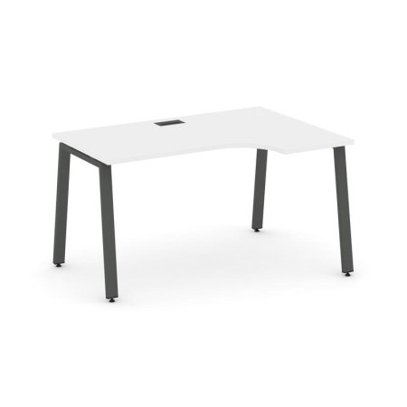 Стол рабочий эргономичный SN-6A.SPA-001(R) (1380х600/980х750) (Белый/Металл Антрацит)