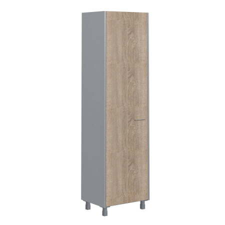 Гардероб узкий Offix-new OCW 60.1 600x500x2147 (Дуб Сонома светлый/металлик)