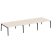 Рабочая станция на деревянных опорах Onix Wood OW.D.RS-6.4.8 4740x1635x750 (Тиквуд Светлый/Дуб Темный)