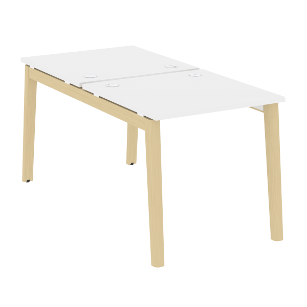 Рабочая станция на деревянных опорах Onix Wood OW.D.RS-2.0.8 780x1635x750 (Белый Бриллиант/Дуб Светлый)