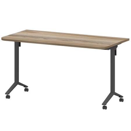 Стол мобильный складной радиусный Моби МБ25-140.70Р 1400x700x750 (Дуб сафари/Антрацит)