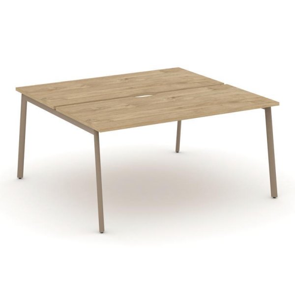 Рабочая станция 2 места ES.D.RS-2.4-VP (1580х1500х750) (Тиквуд Светлый/Металл Латте)
