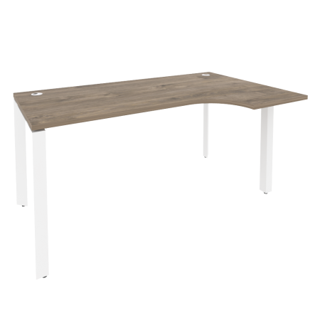 Стол эргономичный правый на П-образном м/к Onix O.MP-SA-1R 1580x980x750 (Тиквуд Темный/Белый Металл)