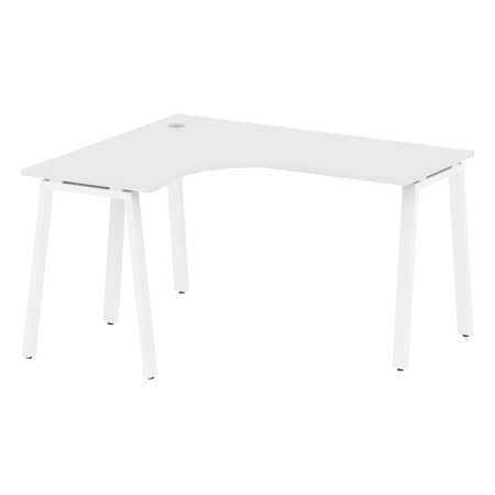 Стол криволинейный левый Metal System Style БА.СА-3 Л 1400x1200x750 (Белый/Белый металл)