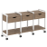 Тумба на колесных опорах наборная VR.L-TN-4.K 1440x460x767 (Тиквуд Темный/Белый металл)