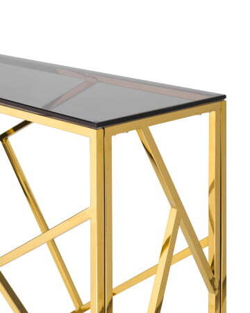 Консоль АРТ ДЕКО 115*30 золото стекло smoke (Консоль Арт Деко черный)