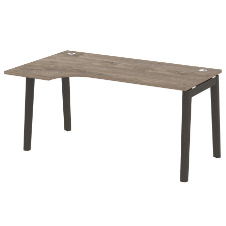 Стол эргономичный левый на деревянных опорах Onix Wood OW.SA-1L 1580x980x750 (Тиквуд Темный/Дуб Темный)